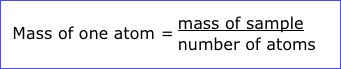 mass of atoms formula